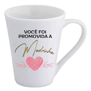 Imagem de 1 Caneca de Porcelana De 300ml De Vidro Madrinha Ou Padrinho Batizado 