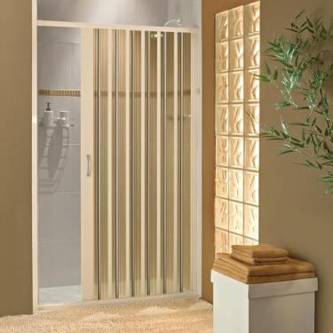 Imagem de Kit Box Frontal de PVC 185x70cm Sanfonado BCF Bege