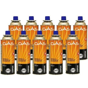 Imagem de Kit 10 Refil Gás Butano Maçarico Fogareiro Portátil Gás Propano Campin