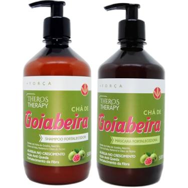 Imagem de Theros Therapy Kit Chá de Goiabeira, Shampoo e Máscara Fortalecedora, 500ml Cada, Para Crescimento Capilar