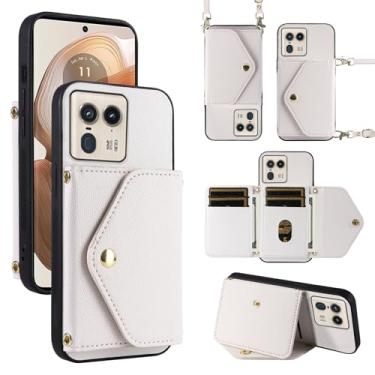 Imagem de Dibosom Capa carteira minimalista para Motorola Edge 50 Ultra/Moto X50 Ultra com alça de ombro, bolsa flip fina e fina, suporte para cartão de crédito de couro PU para Edge50 50 Ultra 2024 feminina