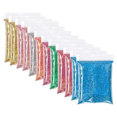 Imagem de Kit 12 Mini Saquinhos Glitter Purpurina Colorido - Extra Festas