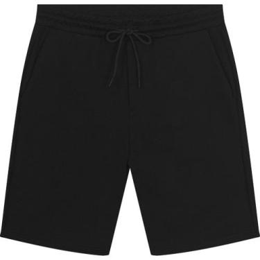 Imagem de Bermuda Masculina Moletom Sem Flanela Malwee Ref. 123814, Preto, GG