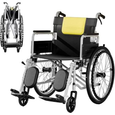Imagem de Cadeira de rodas autopropelida com levantador de pernas 16 kg de aço leve e dobrável. Descanso de pernas para cadeira de rodas suporta 90 ° ajustável para idosos, adultos e deficientes