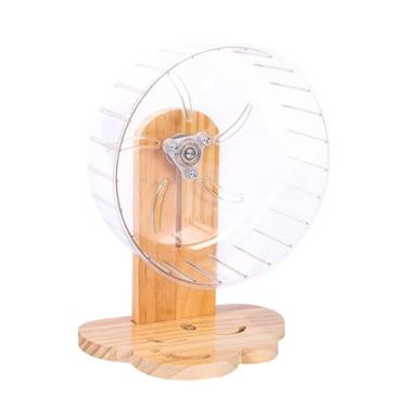 Imagem de Generic Hamster Rodas de corrida acessórios de gaiola com suporte de madeira ajustável silencioso para hamsters de ratos outros pequenos animais ratos