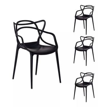 Imagem de Cadeira Moderna Para Mesa de Jantar Master Allegra - Kit Com 4