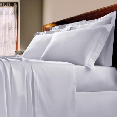 Imagem de Jogo de Cama Queen 600 Fios 100% Algodão Egípcio White Pearl - Casa di