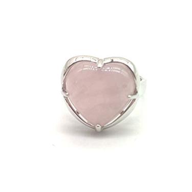 Imagem de Anéis de dedo ajustáveis com pedra preciosa oval semipreciosa ametista ametista turquesa aniversário de aniversário, 16mm, Pedra, Quartzo rosa