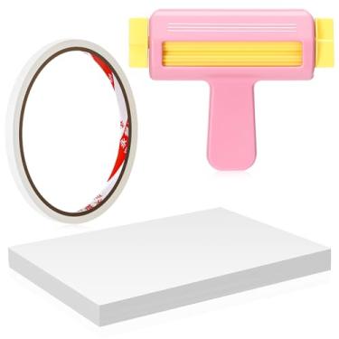 Imagem de Feifeiya Crimpador de papel, fita dupla face, papel de jato de tinta fino brilhante 100 folhas, papel fotográfico brilhante 21 x 29 cm para sacos de chips, artesanato para impressora jato de tinta