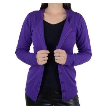 Imagem de Blusa Feminina Facinelli Cardigan Tricot Violeta - 651179-Feminino