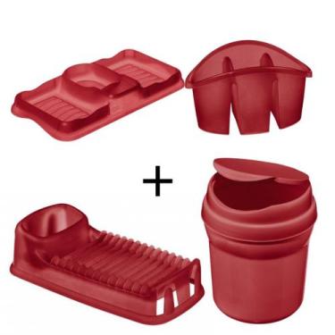 Imagem de CASA NOVA-ESCORREDOR DE LOUÇA+ESCORREDOR DE TALHERES +PORTA DETERGENTE