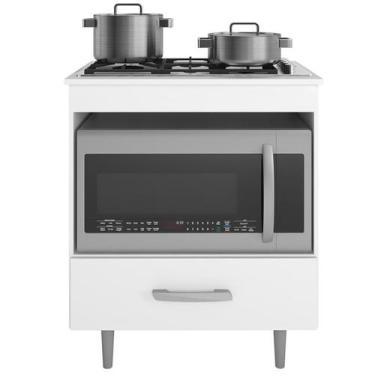 Imagem de Balcão Para Cooktop 1 Gaveta 72 cm Alec Branco PLN - Milani Store,  Br