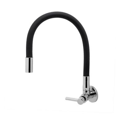 Imagem de Torneira Cozinha Parede Flexível Gourmet Colorida 1/4V Preta
