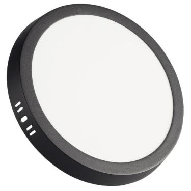 Imagem de Plafon Fita LED Tramontina Redondo Sobrepor Preto 24W 3000K 1680lm Luz