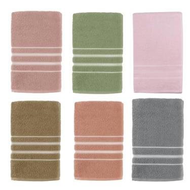 Imagem de Kit 2 Toalha De Rosto Felpudo Teka 100% Algodão Macia Seca Rapido (Rosa)