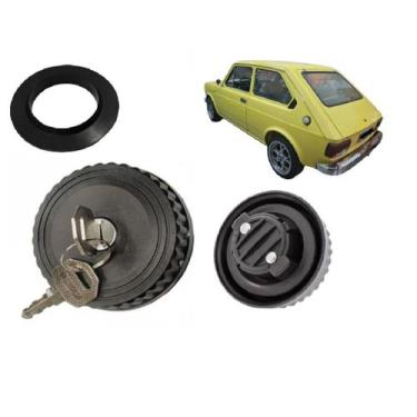 Imagem de KIT Tampa Combustível chaves+Borracha Bocal Tanque Fiat 147 - UNIVERSA