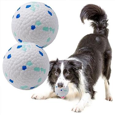 Imagem de LIEVUIKEN Bolas para cães brinquedos para mastigadores agressivos, bolas flutuantes indestrutíveis duráveis e flutuantes para cães buscarem, bola de borracha sólida durável para adestramento de cães (2 peças)