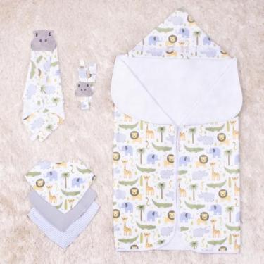 Imagem de Kit para Bebê 6 peças - Miguel Baby, Hipopotamo Cinza