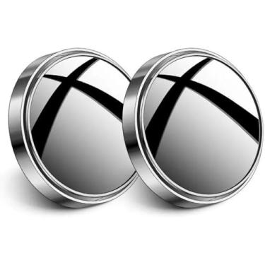 Imagem de Acessórios para carros 2pcs carro reverso spot cegoso Auxiliar Retrompanhado espelhado convexo espelhos de angular ampla espelhos cegos, preto, tamanho único