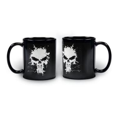 Imagem de Caneca Preta Porcelana Caveira - Villa Caneca