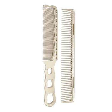 Imagem de 2 PCs Cabelo de Alumínio Pente de Pente de Pente de Pente de Pente de Pente de Pente de Calor Fino de Dentes Finos Com 2 Pentes para Corte de Cabelo Profissional Em Salões (Ouro)