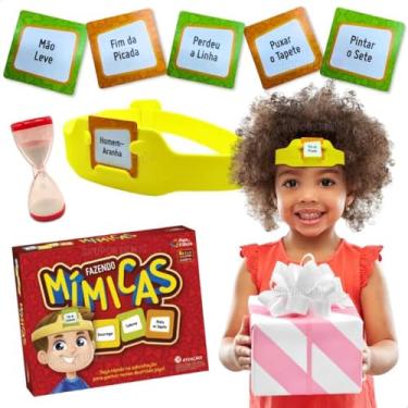 Imagem de Jogo Educativo de Mímica Adivinha Infantil Tabuleiro 216 Cartas Gincana Divertida pra Crianças Meninos Meninas Amigos Família Festa Escola Presente Natal Aniversário Dia das Crianças Brincadeira Legal