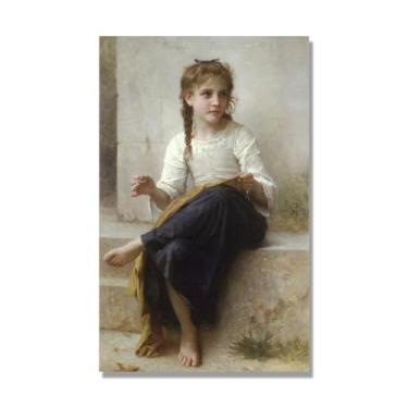 Imagem de NHLDZYH William Adolphe Bouguereau Impressões artísticas - Pintura de retrato - (Costura) - Pôster temático de mitologia grega - Pôster de decoração de parede vintage. Tela de 80 x 130 cm - 31,5 x
