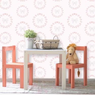 Imagem de Papel de Parede Infantil Lacinhos Delicados - Inove Papéis de Parede 