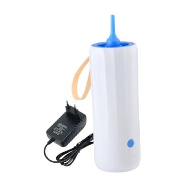 Imagem de UGPLM Máquina de soprador elétrico da bomba de balão, portátil, preenche rapidamente balões de 17w bomba de ar inflador para graduação em arco de casamento, Azul