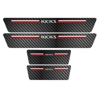 Imagem de Kit Soleira Protetora Porta Premium Red Fibra - Kicks - Jhow Adesivos