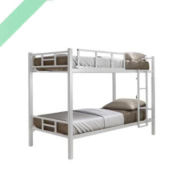 Imagem de Beliche Bicama Bibox Aço Ferro Escada Estrado Grade Proteção - HOME AS