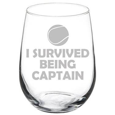 Imagem de Taça de vinho Cálice de tênis I Survived Being Captain (481 g sem haste)