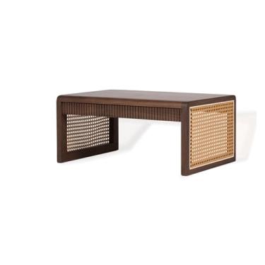 Imagem de Mesa de Centro Mesa de centro pequena de madeira para janela flutuante, mesa de tatami, mesa de chá pequena para varanda, mesa de chá de chão de nogueira preta Mesa de Chá