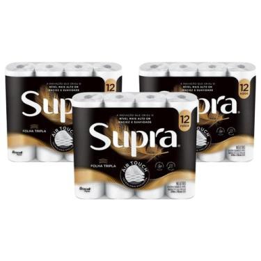 Imagem de Kit Papel Higiênico Folha Tripla Bracell Supra 36 Rolos 20m