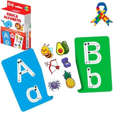 Imagem de Jogo de Cartas Brinquedo Educativo Alfabeto 34 Cartas - GGB Brinquedos