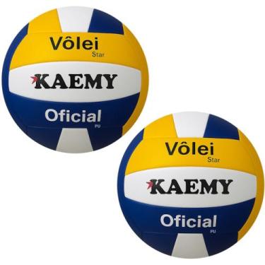 Imagem de Kit Com 2 Bolas De Vôlei Oficial Kaemy Star Voleibol Quadra Jogo Trein