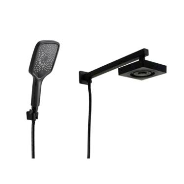 Imagem de Ducha Preto Fosco Autolimpante em ABS com Ducha Manual com Trava