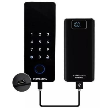 Imagem de Fechadura Digital Biométrica Athenas Vidro Primebras  Bluetooth, Senha