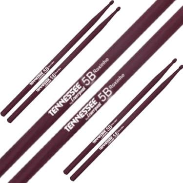 Imagem de 3 Pares de Baquetas Liverpool Tennessee Roxinho 5B Ponta de Madeira - TNROX 5BM