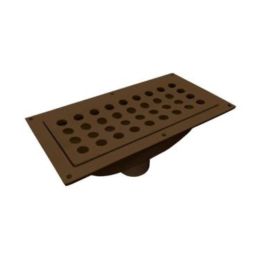 Imagem de Captador De água Calha Em Alumínio E Grelha Marrom 25x13x8cm