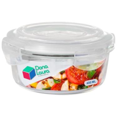 Imagem de Pote de Vidro Hermético 400ML Redondo Cor Sortida Marmitas Dona Laura