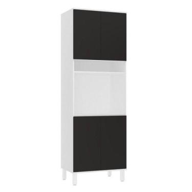 Imagem de Paneleiro 70cm 4 Portas E 1 Nicho Para Forno Microondas Dora Branco/pr