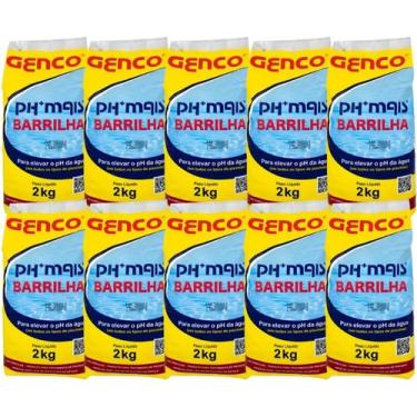Imagem de Kit 10 Elevador De Ph Granulado Genco Barrilha 2kg