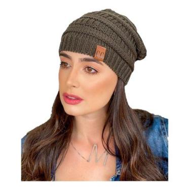 Imagem de Touca Caída Tricô Gorro Boina Beanie Lã Masculina Feminina Macio Quent