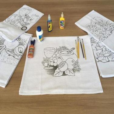 Imagem de Pano De Prato Estampado Tradicional 03 Unidades Branco - LOMAER