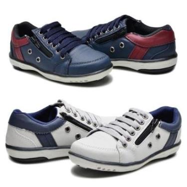 Imagem de Kit 2 Sapatênis Infantil Casual Fechamento Zíper e Elástico-Masculino