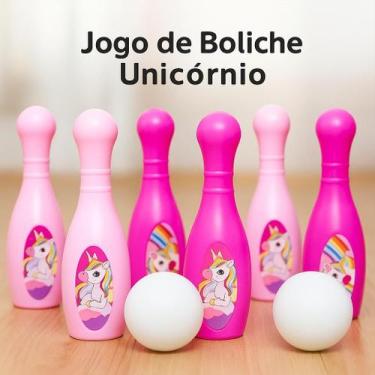 Imagem de Jogo de Boliche Infantil 8 Peças Heróis e Unicórnio Diversão Vários Mo