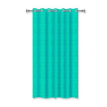 Imagem de Cortina Decorativa Turquesa com Ilhós, 137 x 213 cm, Tecido Jacquard