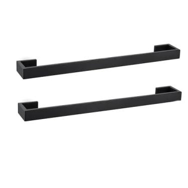 Imagem de Conjunto de banheiro de aço inoxidável - Suporte para toalhas de parede, suporte para papel higiênico e gancho para roupão | Acessórios de 3 peças, 2 barras de toalha