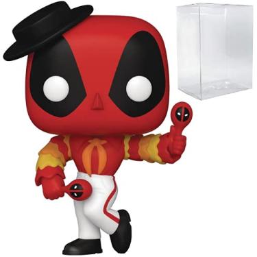 Imagem de POP Marvel: Deadpool 30th – Boneco de vinil Funko Pop! do Flamenco Deadpool (combinado com capa protetora de caixa pop), multicolorido, 9,5 cm